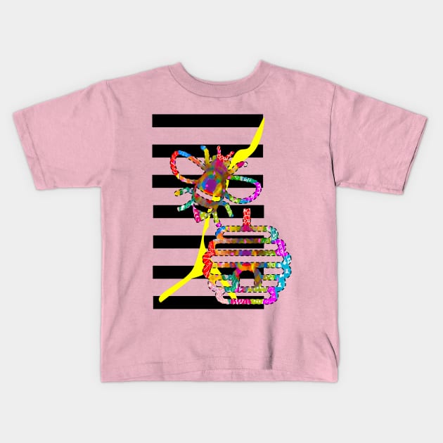 The striped honeykeeper Kids T-Shirt by Refracted Creations